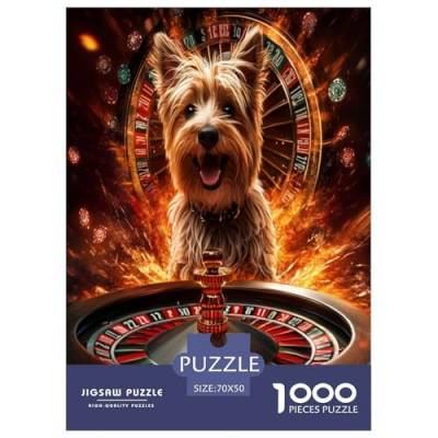 Yorkshire Terrier Puzzle 1000 Teile Schwer Puzzle Spielzeug Pädagogisches Spiel Impossible Herausforderung Spielzeug Für Erwachsene Und Kinder in Bewährter 70x50cm/1000pcs von ChengzeTCo